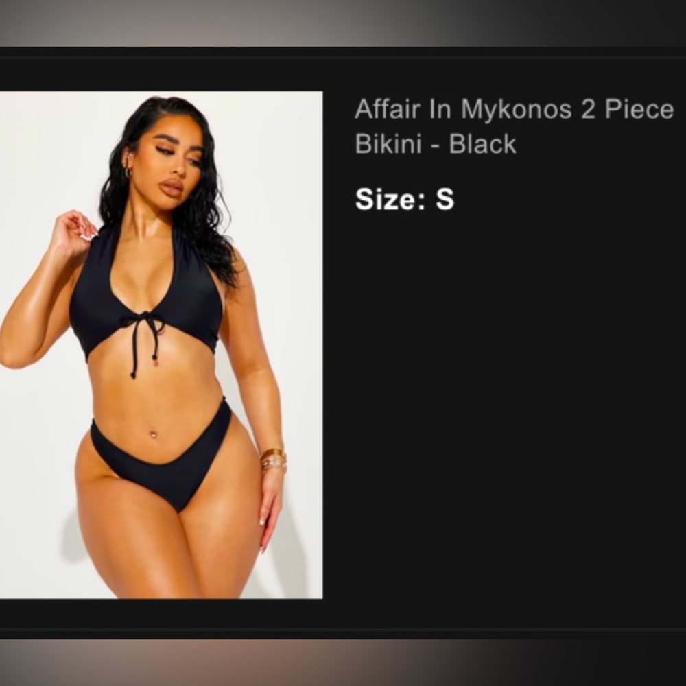 *NWT* Small Black Cheeky 2 Piece Bikini Set